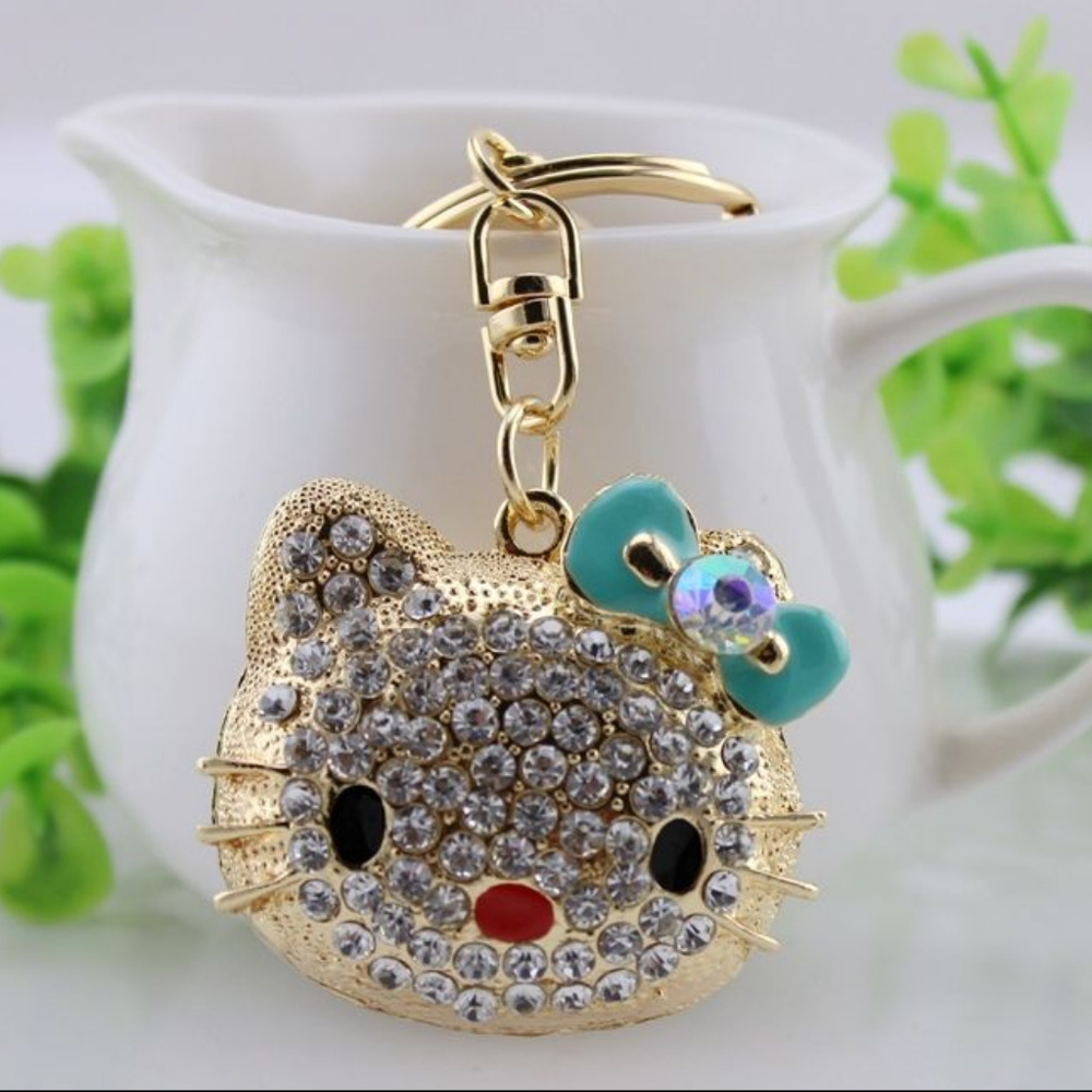 Kitty with Bow Keyring w/fob